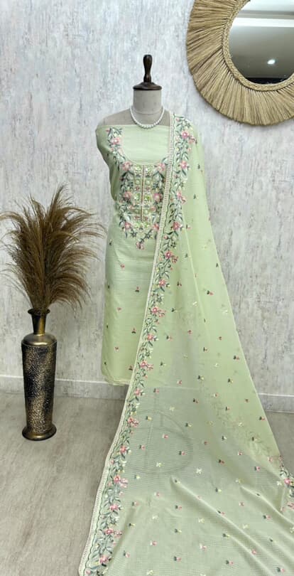 Flora Mint - Thread Work Kota