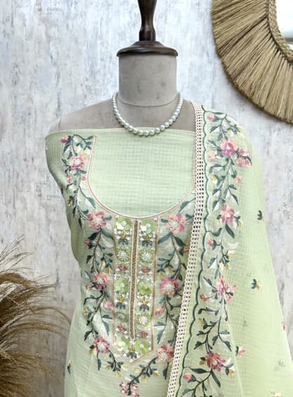 Flora Mint - Thread Work Kota
