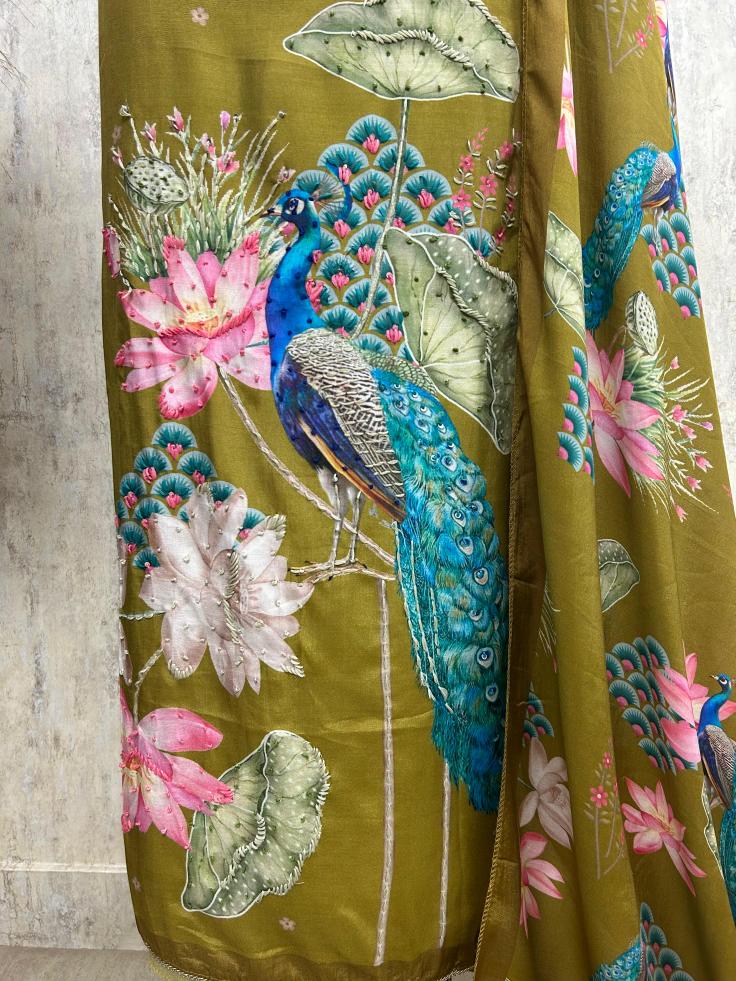 Nyra Bloom - Peacock Print Muslin