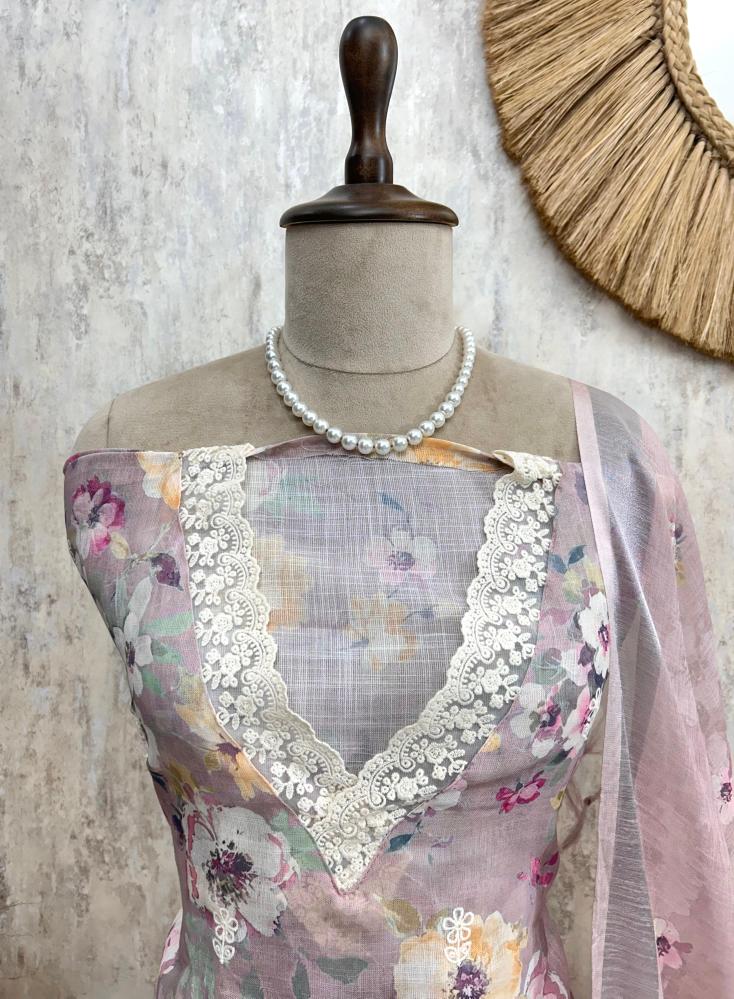 Petal Mist -Jamdani Linen